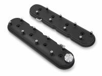 Holley - Holley Aluminum GM/LS Valve Cover Set, Black Finish