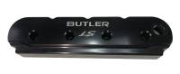 Engine Components- External - Valve Covers/ Coil Covers - Butler LS - Billet Aluminum Valve Covers Laser Etched With Butler LS Logo Set/2 